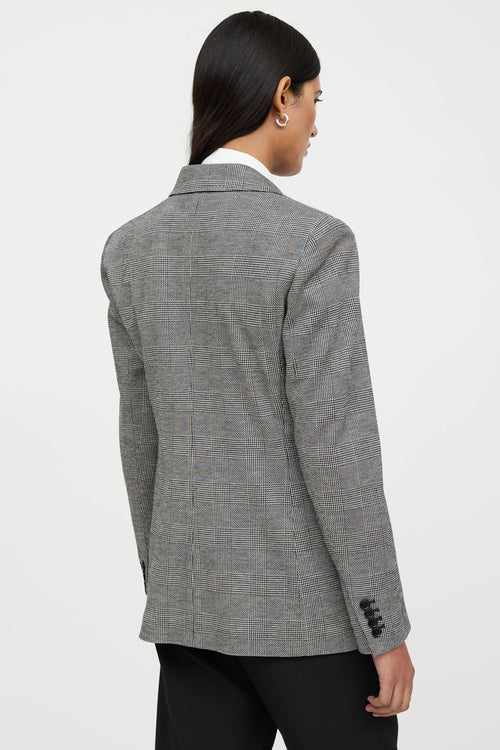 Max Mara Houndstooth Double Breasted Blazer
