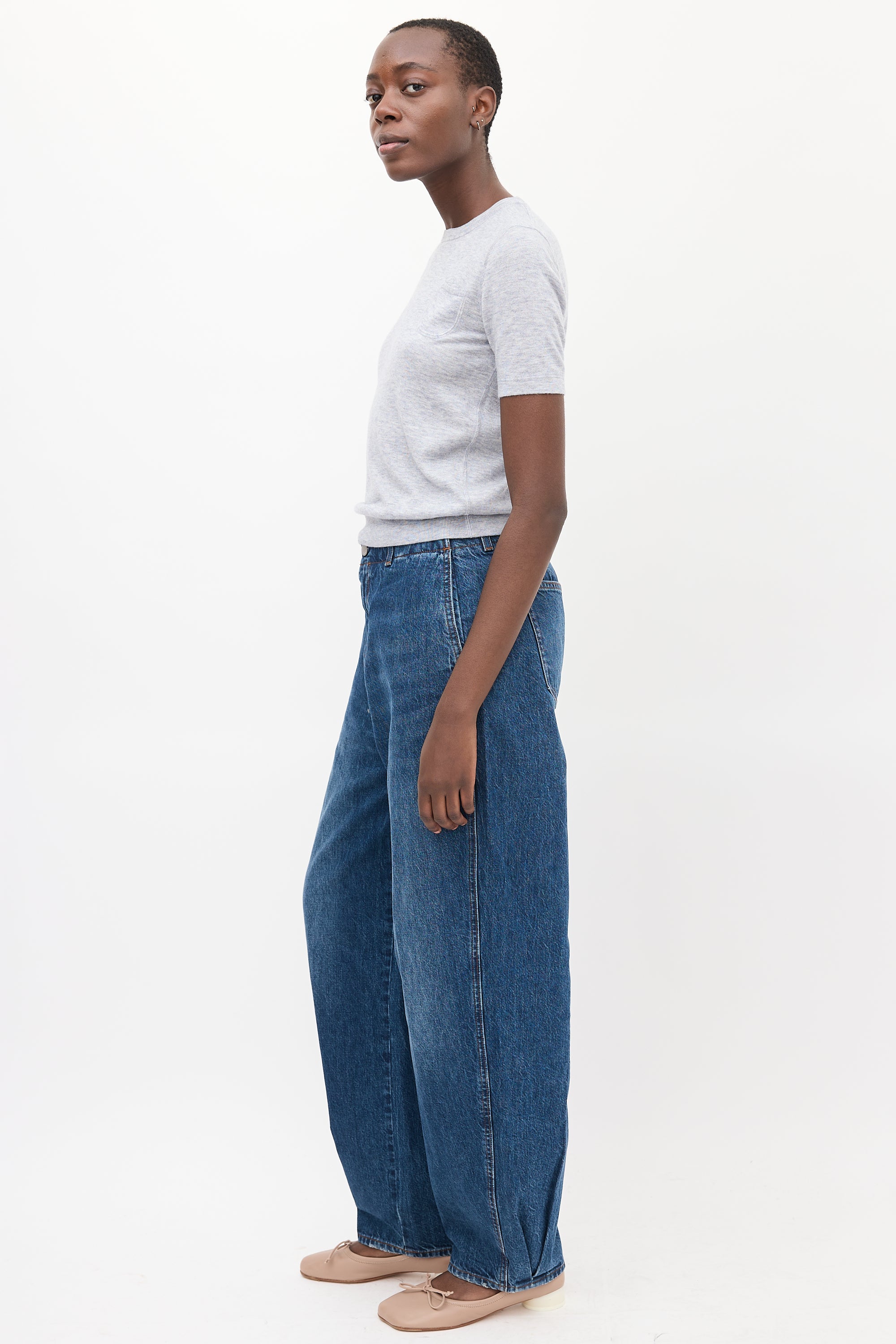 Max Mara Heather Grey Pocket T-shirt