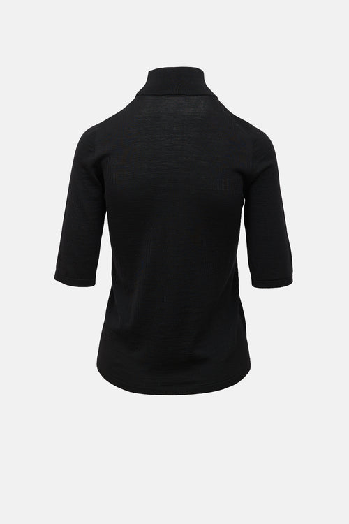 Max Mara Wool Mock Neck Top