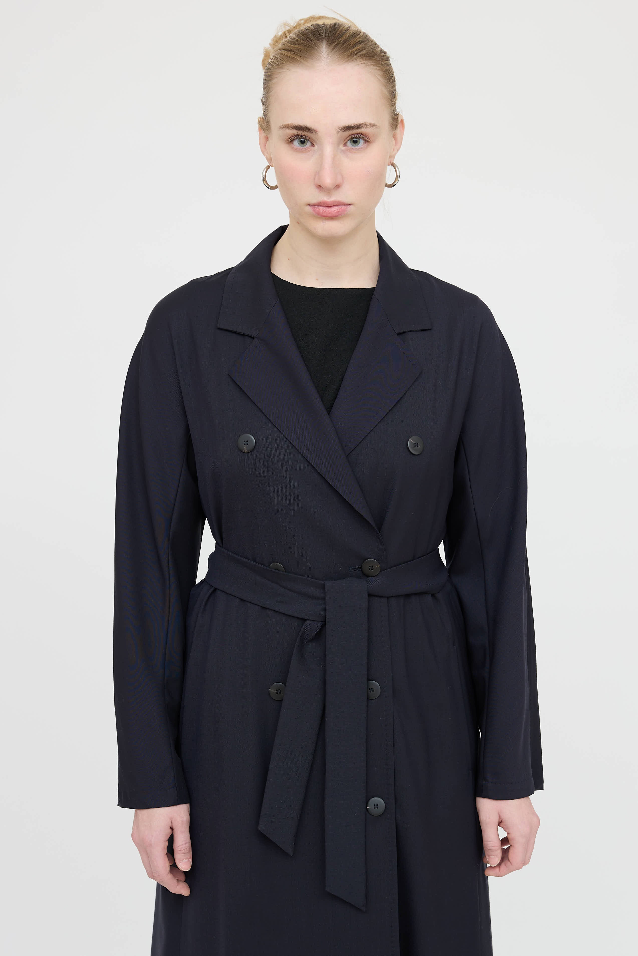 Max Mara Wool Double Breasted Trench Coat