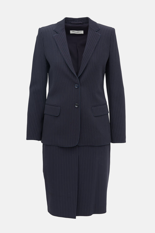 Max Mara Pinstripe Skirt Suit