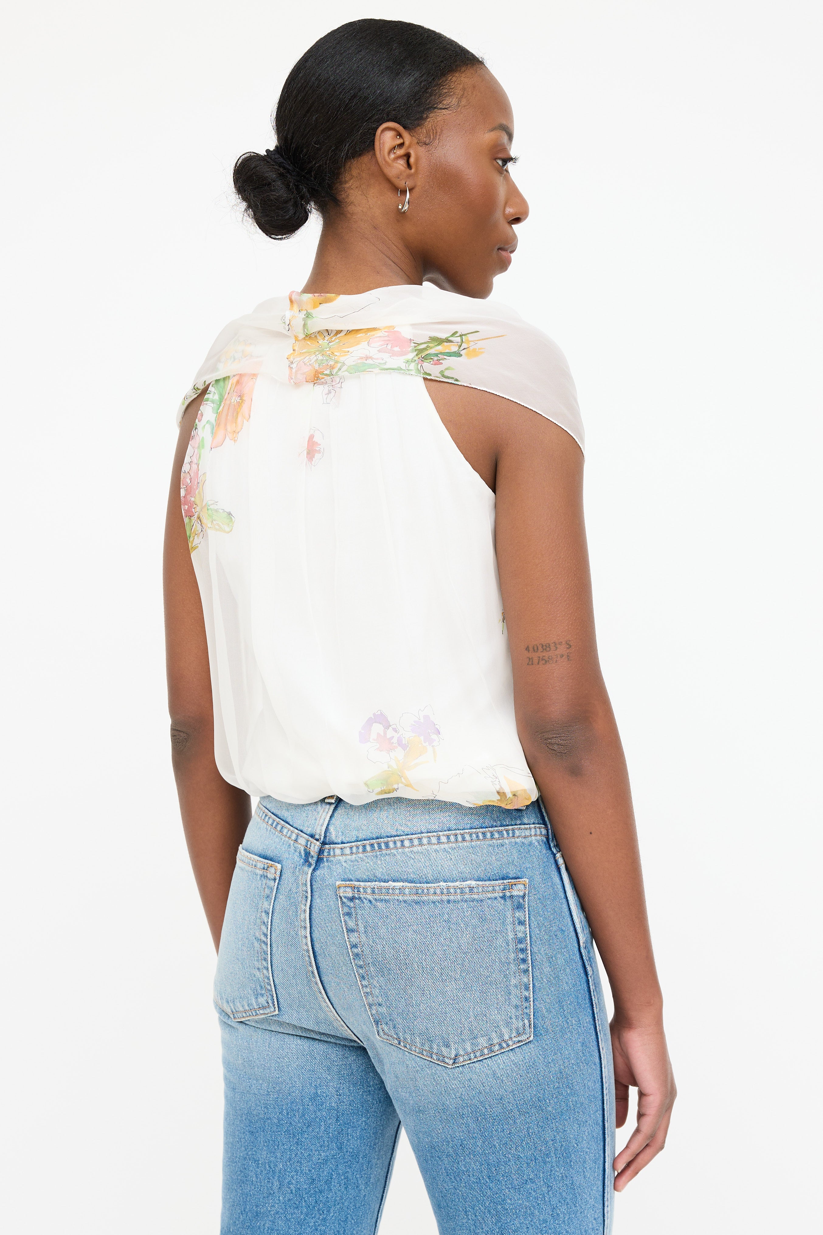 Max Mara Silk Floral Layered Top