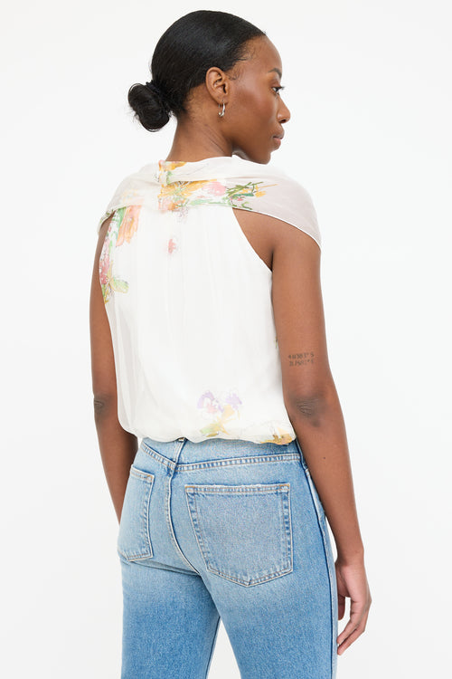 Max Mara Silk Floral Layered Top