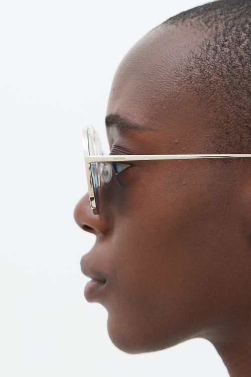 Max Mara Silver & Black MM Eileen I Circular Sunglasses