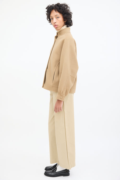 Max Mara Weekend Brown Wool Stand Collar Jacket