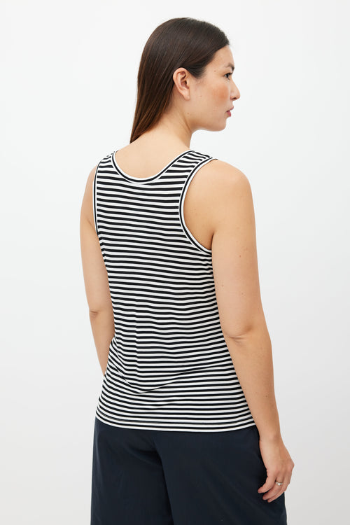 Max Mara White & Black Striped Tank