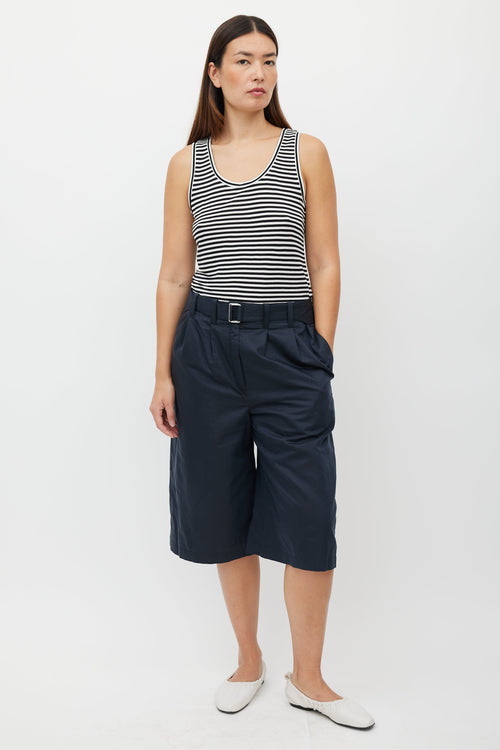 Max Mara White & Black Striped Tank
