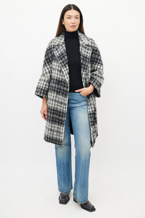 Max Mara White & Black Wool Coat