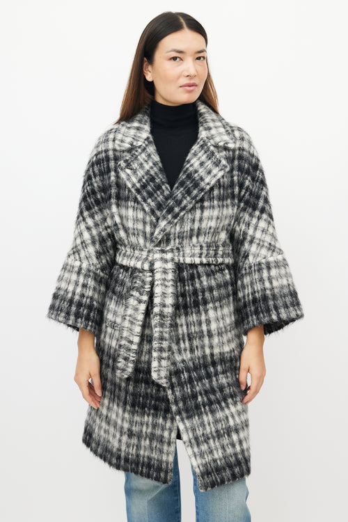 Max Mara White & Black Wool Coat