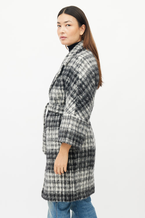 Max Mara White & Black Wool Coat