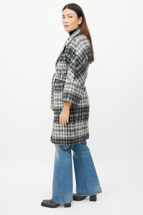 Max Mara White & Black Wool Coat