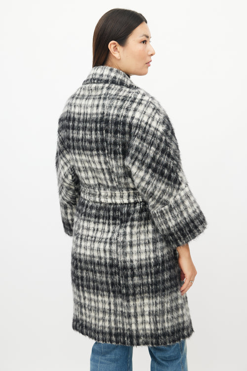 Max Mara White & Black Wool Coat