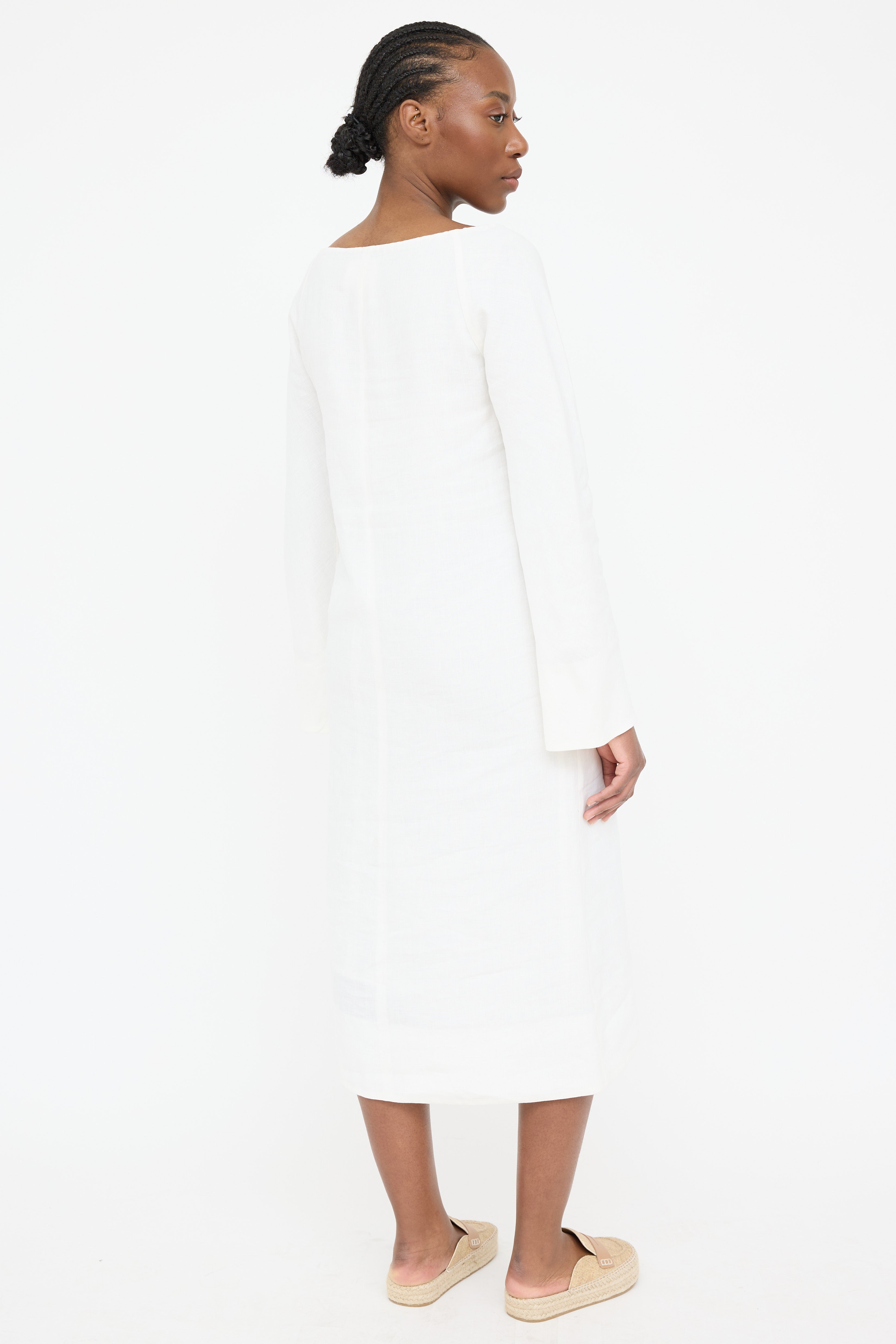 Max Mara S Linen Tie Dress