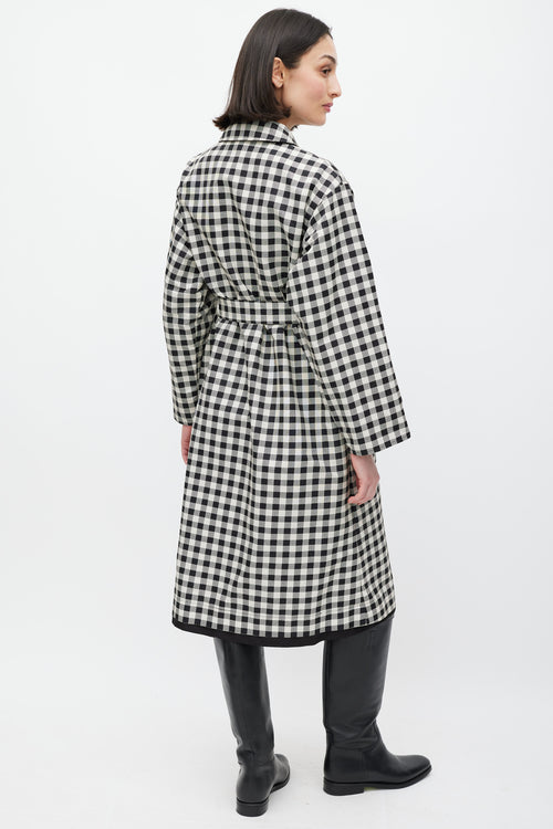 Max Mara Black & White Nylon Gingham Reversible Jacket