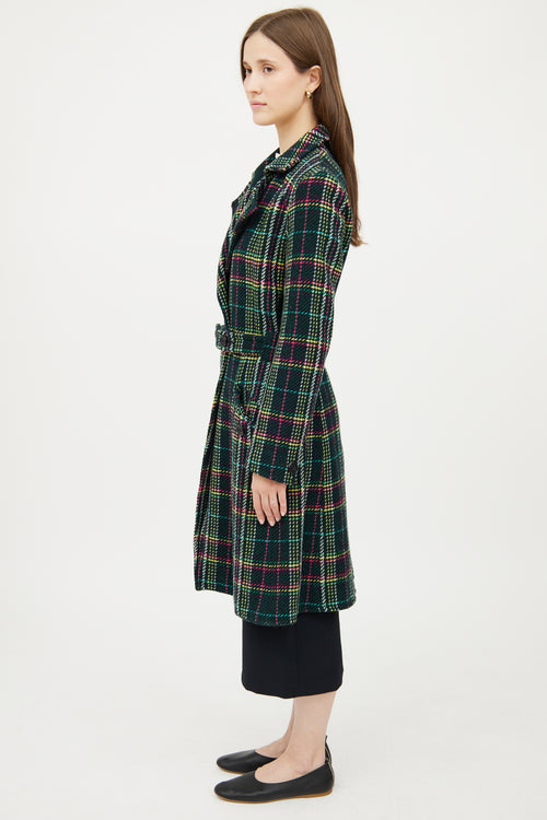 Max Mara Black Multi Colour Wool Coat