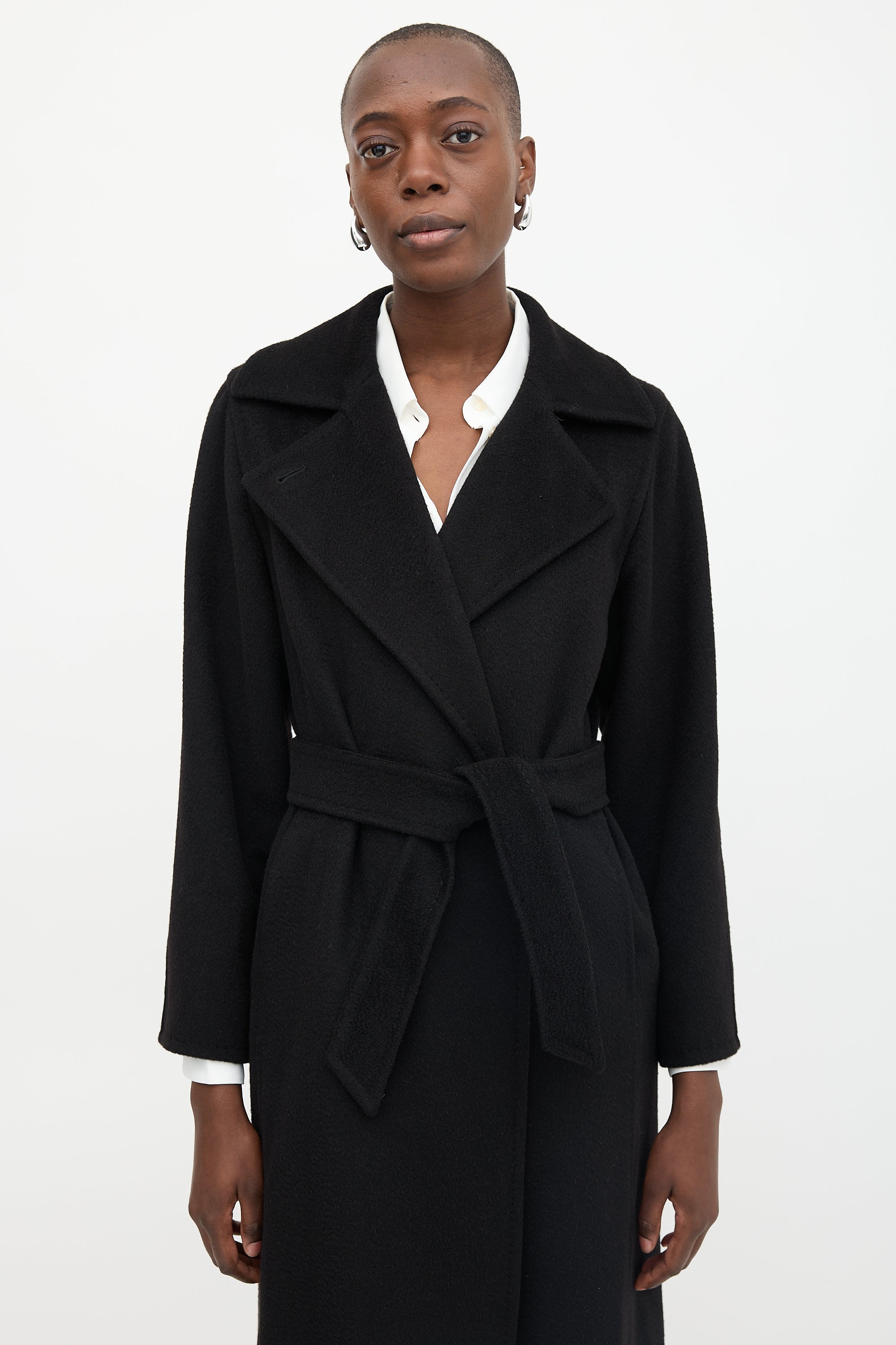 Hair Belted Wrap Coat
