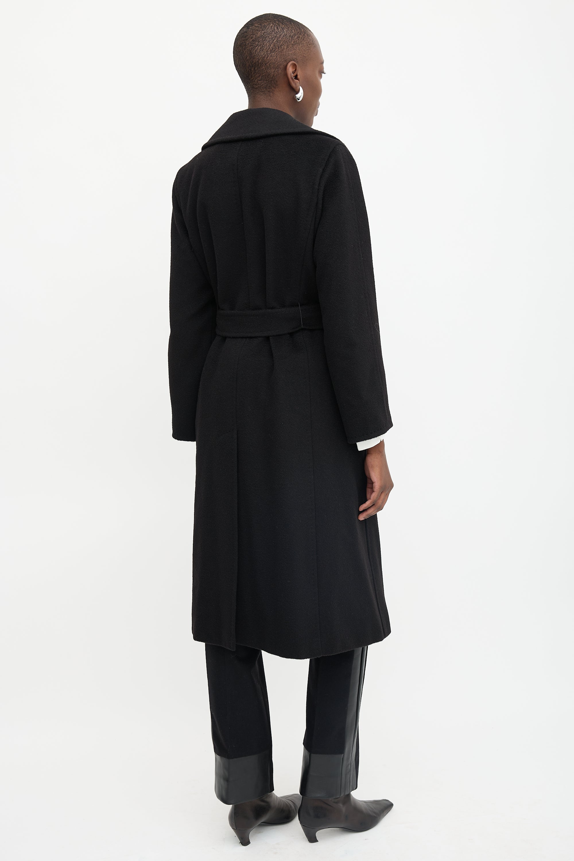 Hair Belted Wrap Coat