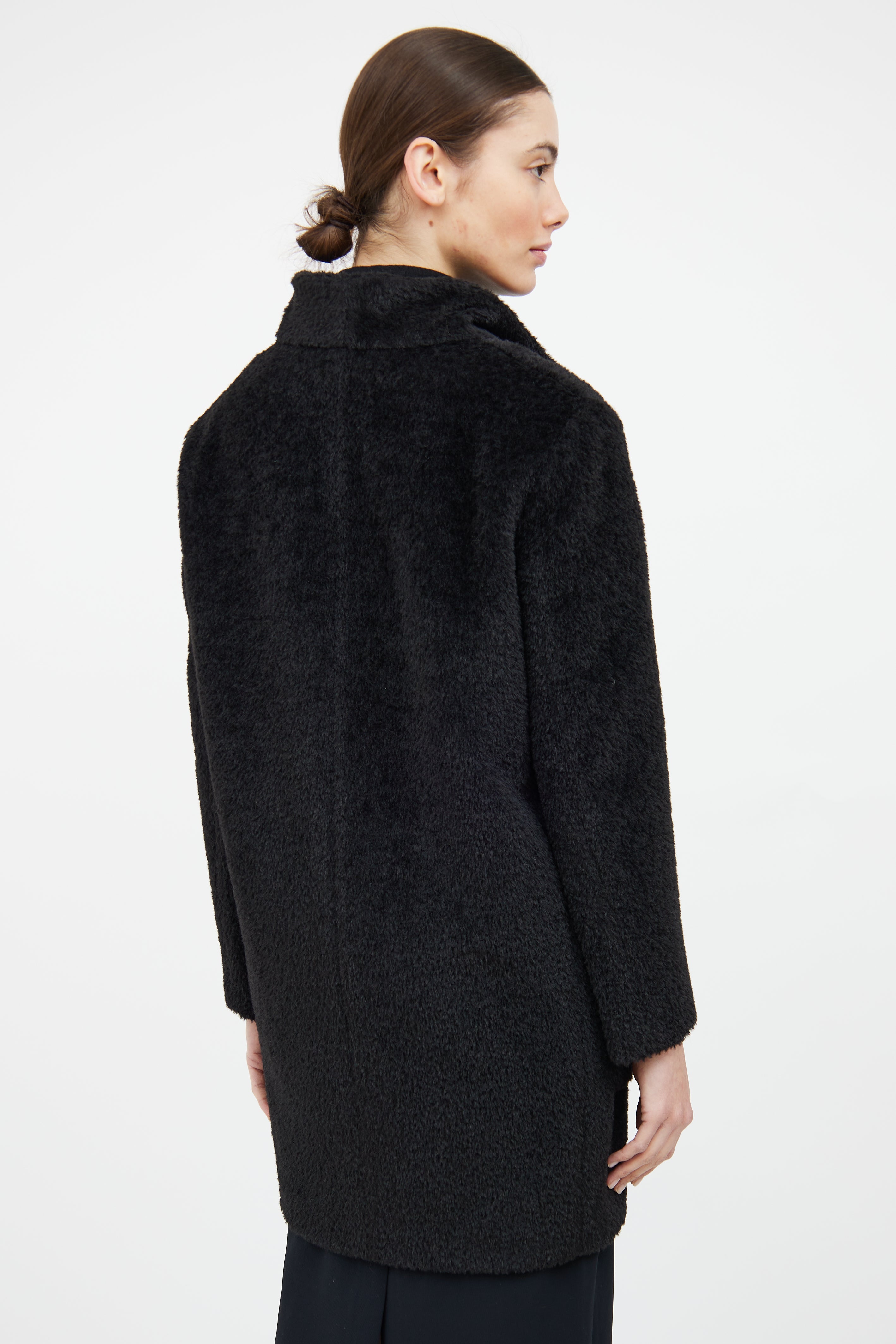 Max Mara Black Wool Toggle Coat