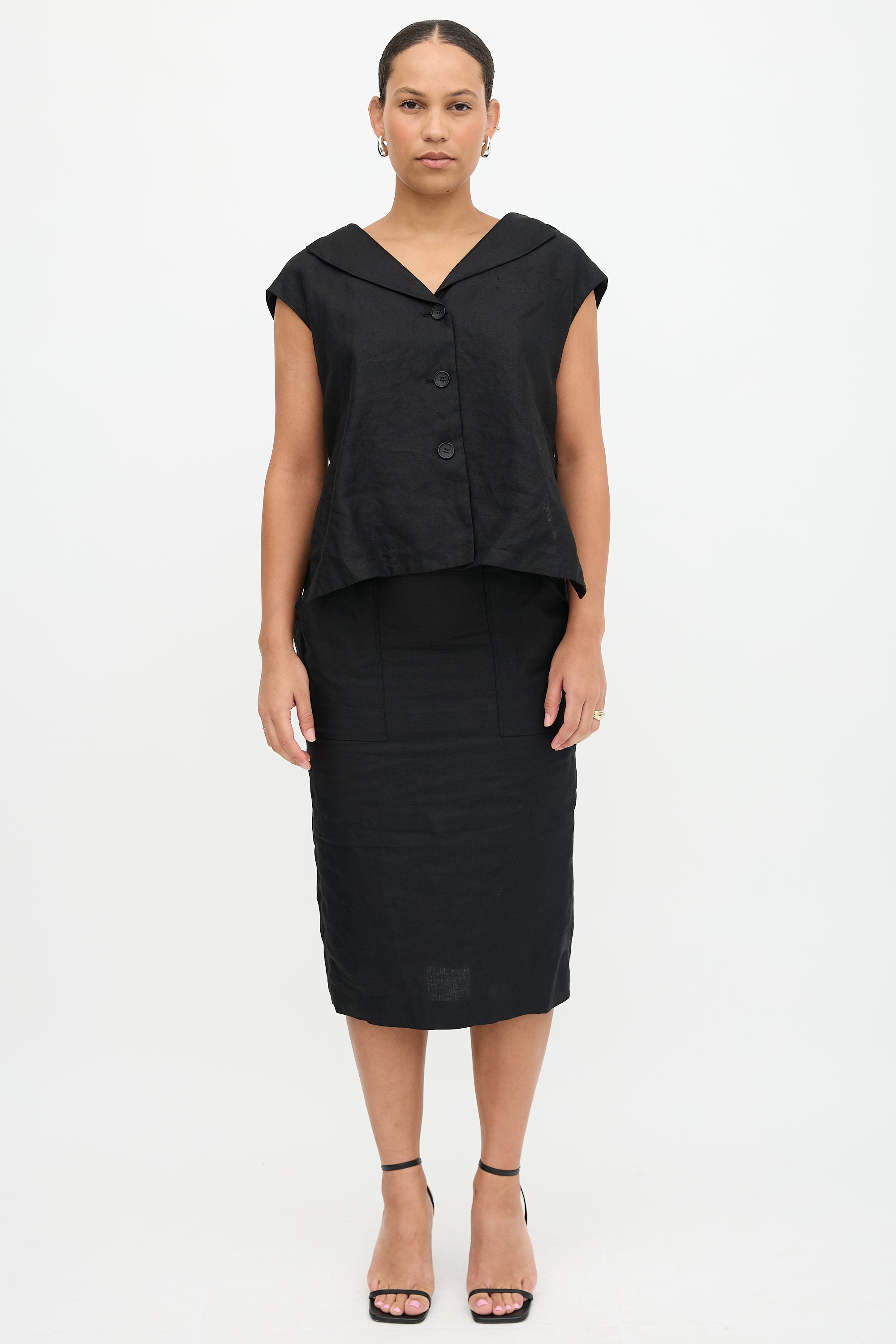 Max Mara Linen Layered Dress