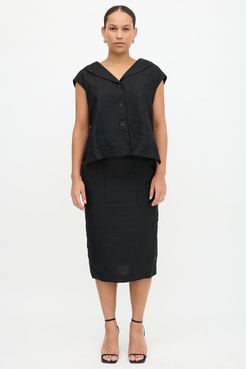 Max Mara Linen Layered Dress