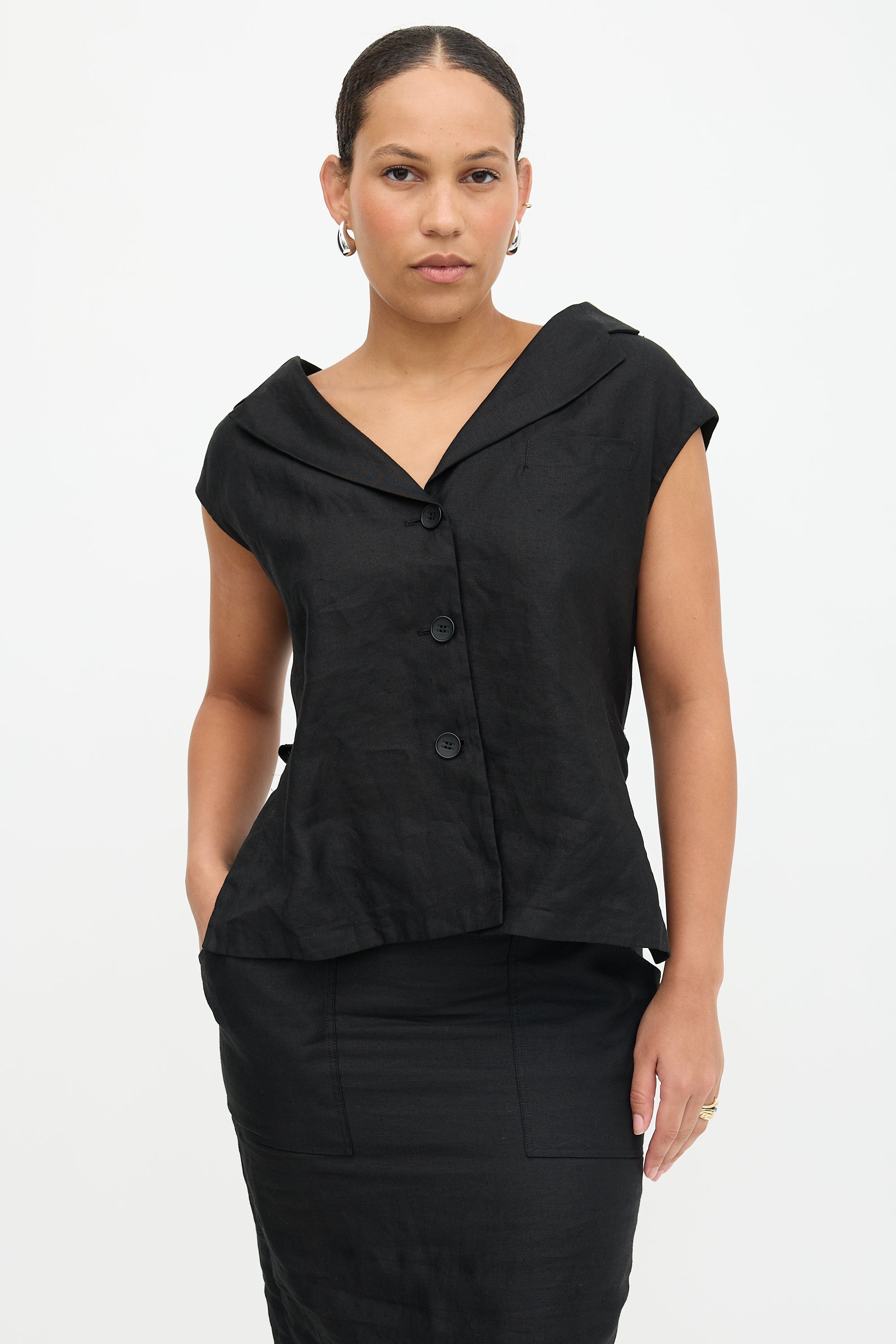Max Mara Linen Layered Dress