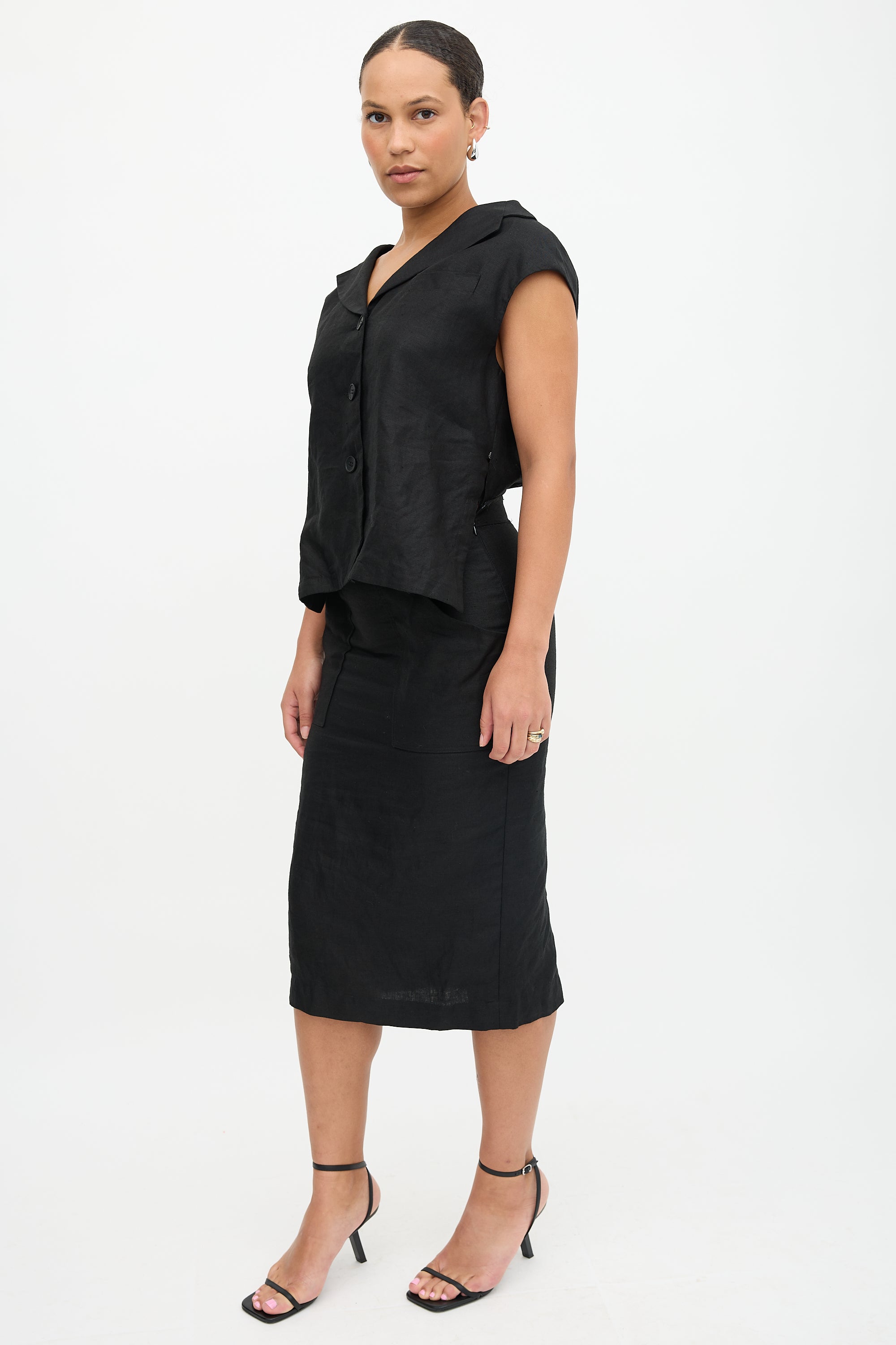 Max Mara Linen Layered Dress