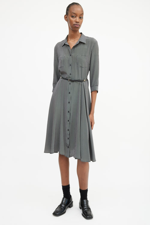 Max Mara Studio Black & White Polka Button Front Dress