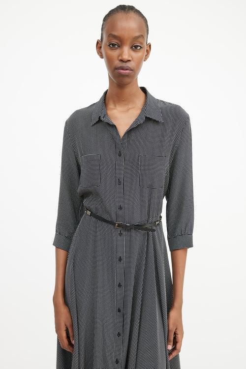 Max Mara Studio Black & White Polka Button Front Dress