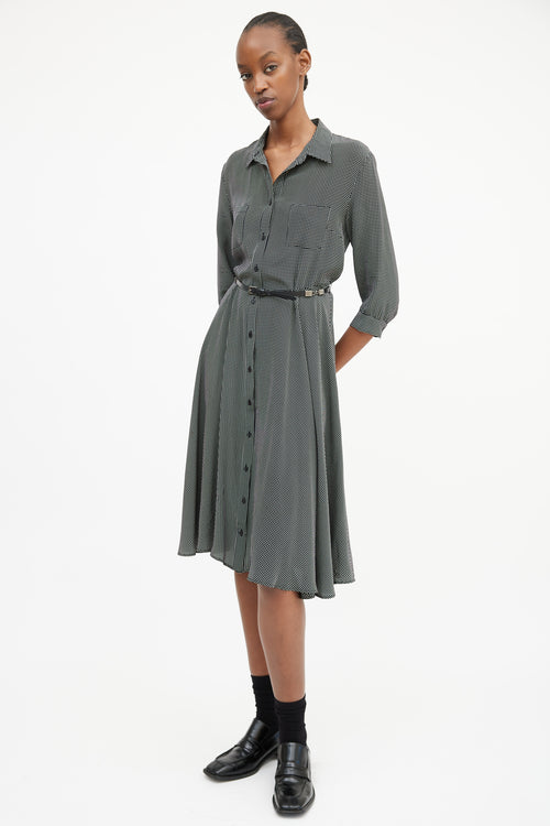 Max Mara Studio Black & White Polka Button Front Dress