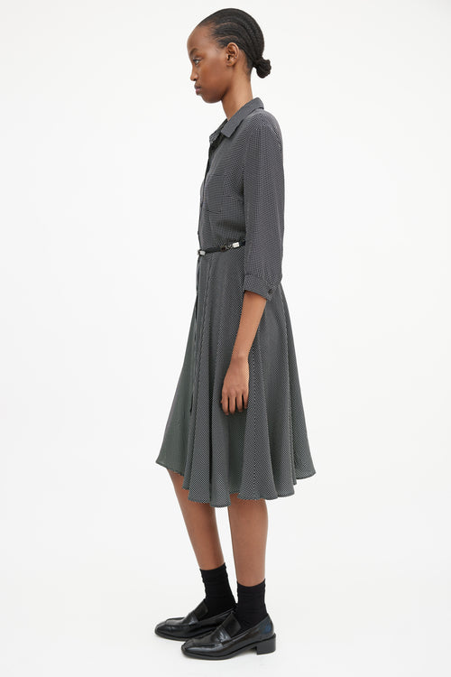 Max Mara Studio Black & White Polka Button Front Dress