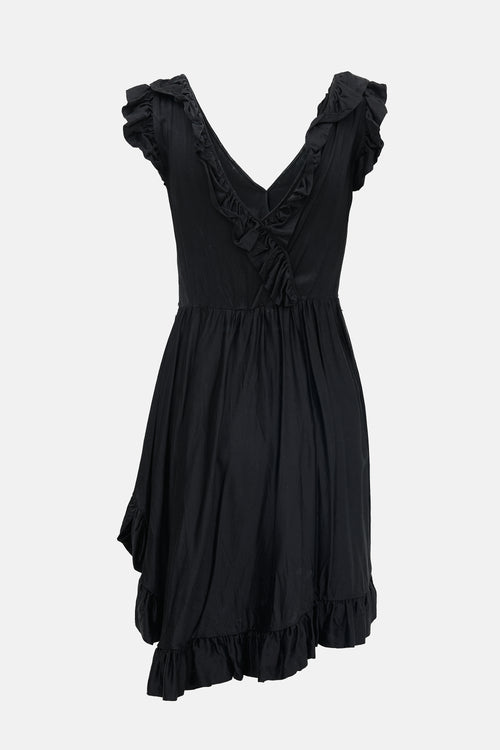 McQueen 2006 Crinkled Silk Satin Dress