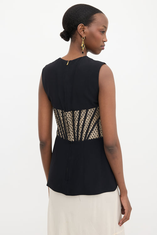 McQueen Lace Panelled Sleeveless Top