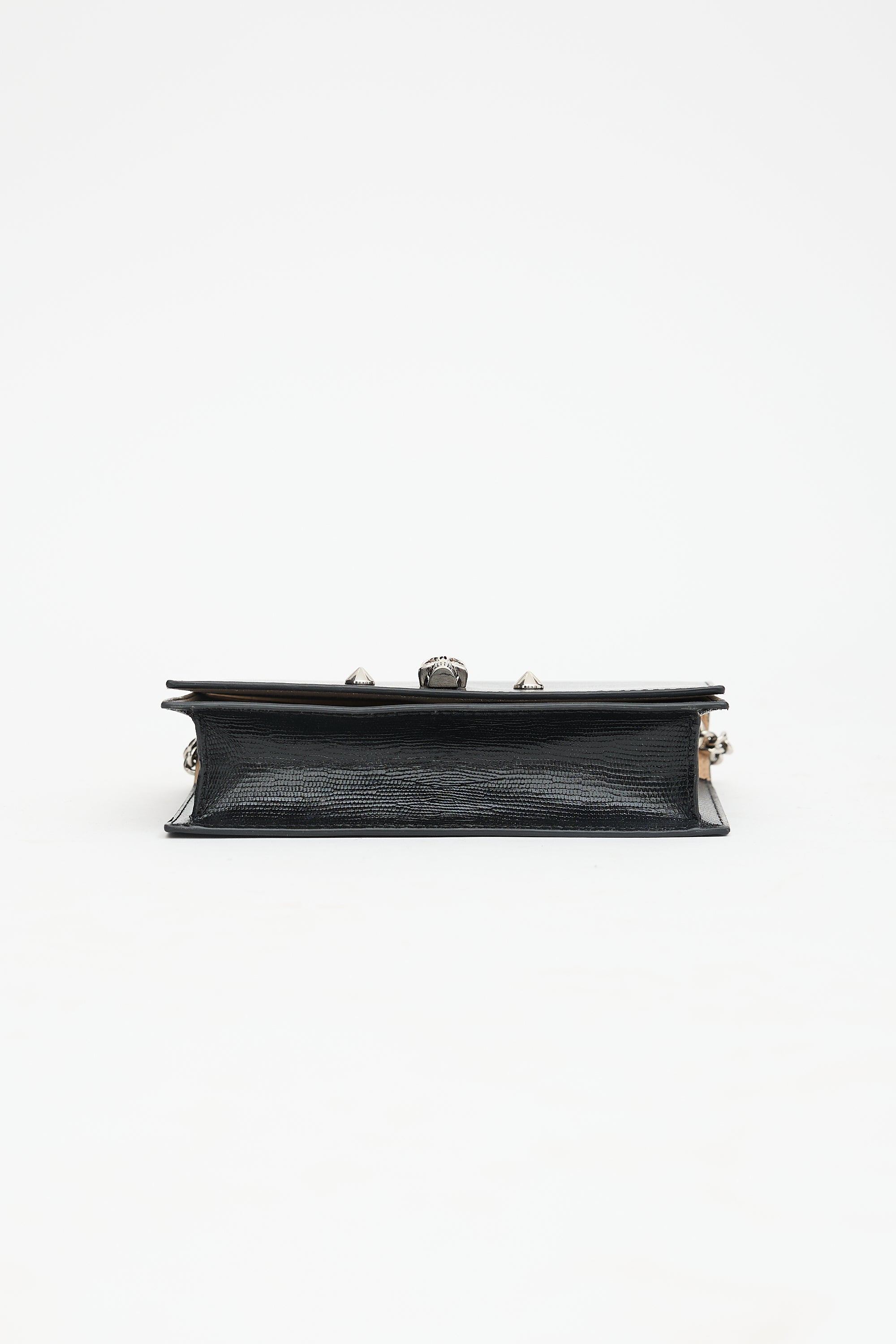 McQueen Leather Small Skull Chain Flap Bag