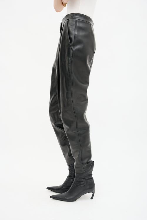 Leather Tapered Leg Trouser