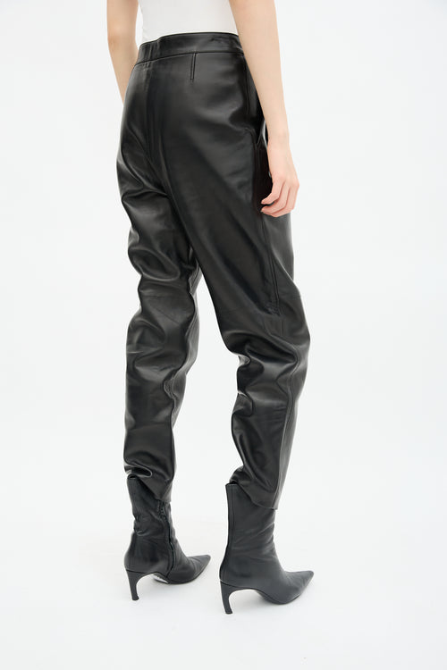 Leather Tapered Leg Trouser