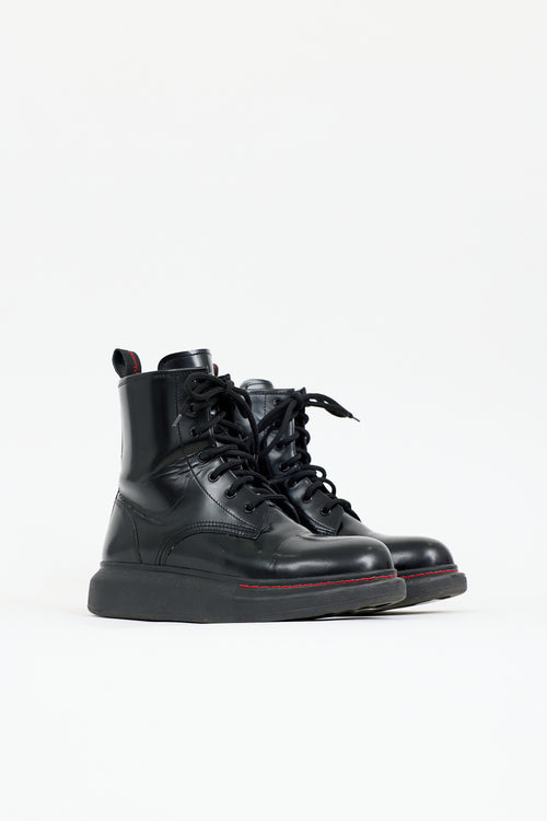 McQueen Leather Hybrid Combat Boot