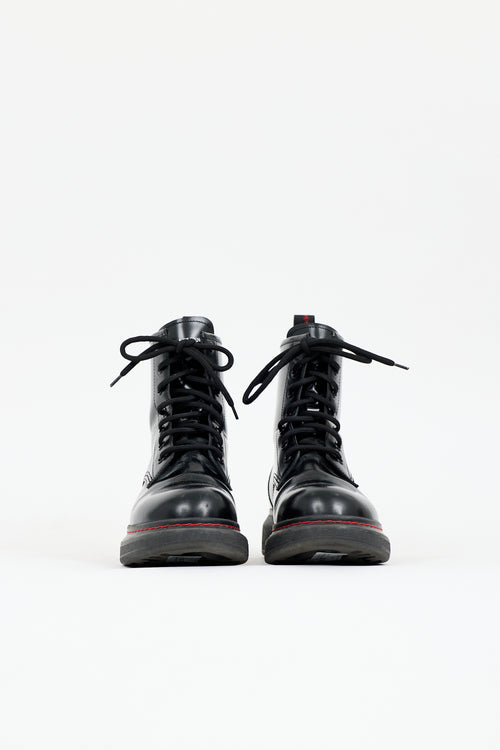 McQueen Leather Hybrid Combat Boot