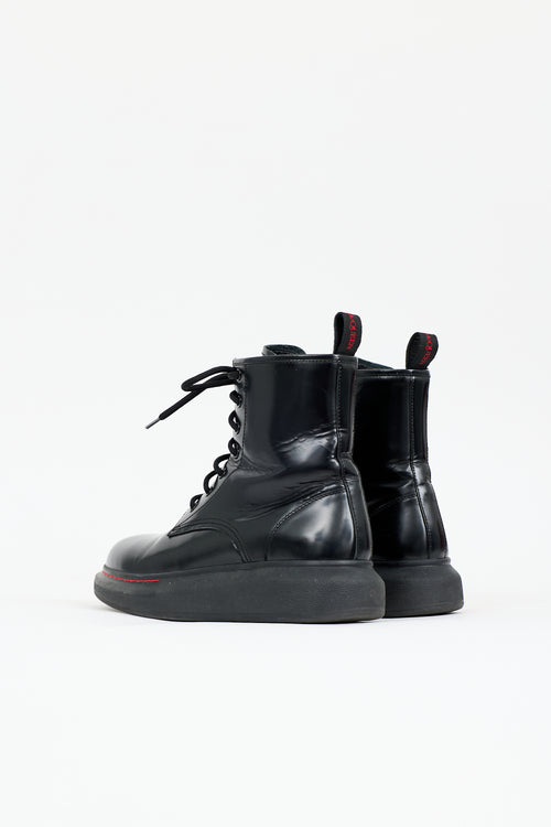 McQueen Leather Hybrid Combat Boot