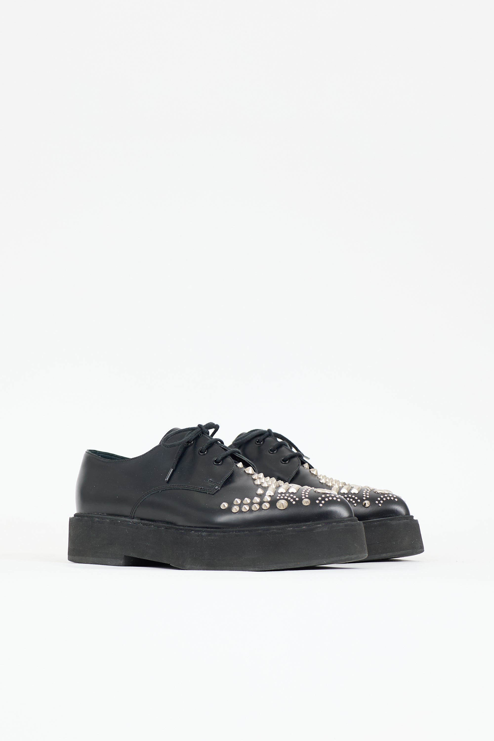 McQueen Leather Studded Platform Derby
