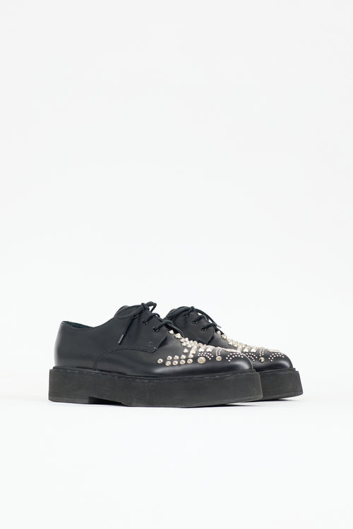 McQueen Leather Studded Platform Derby