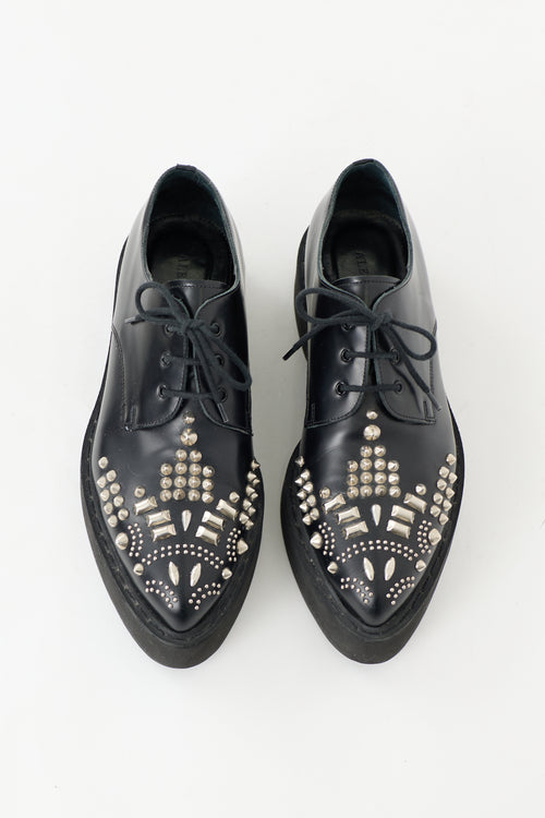 McQueen Leather Studded Platform Derby