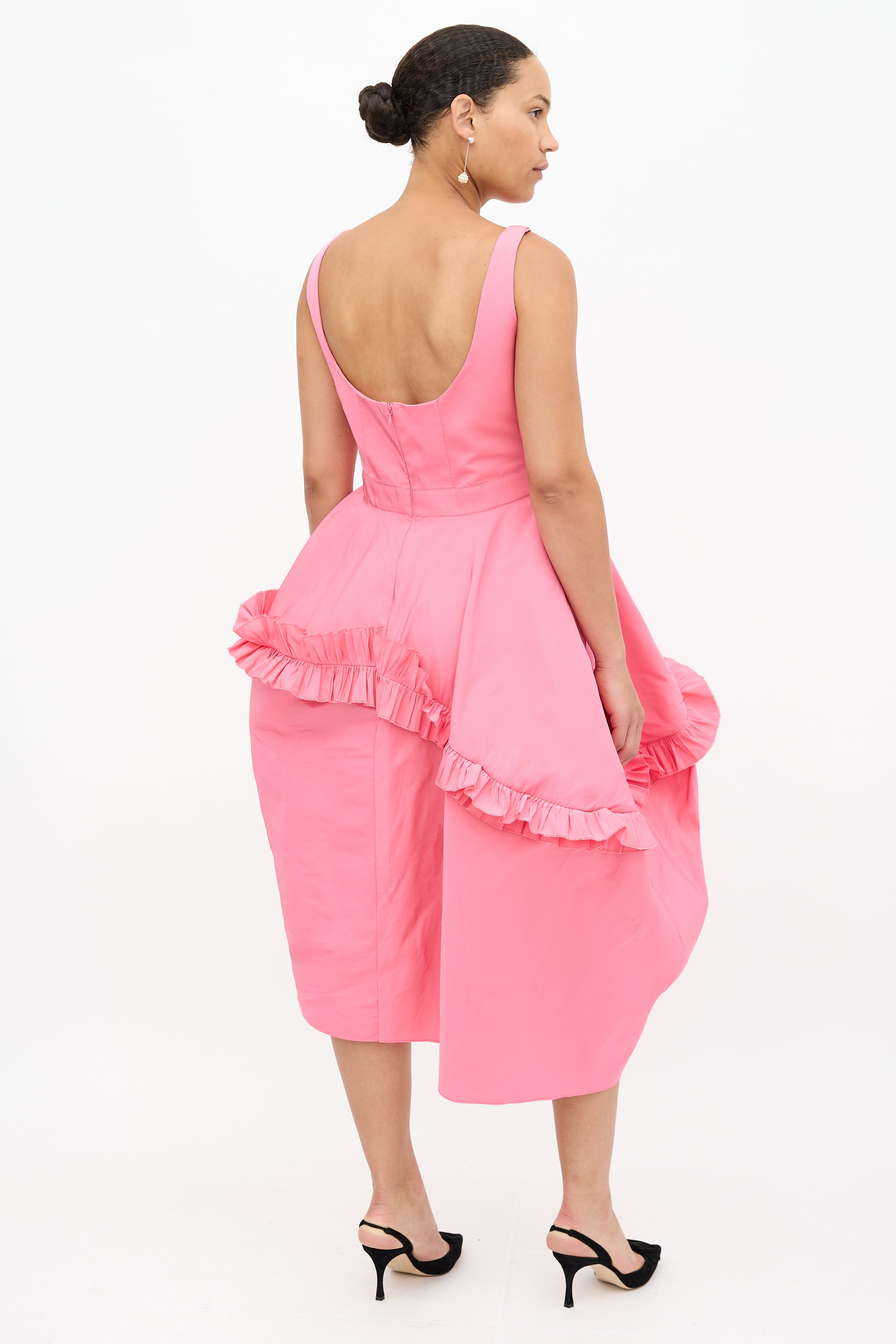 McQueen Polyfaille Ruffle Dress