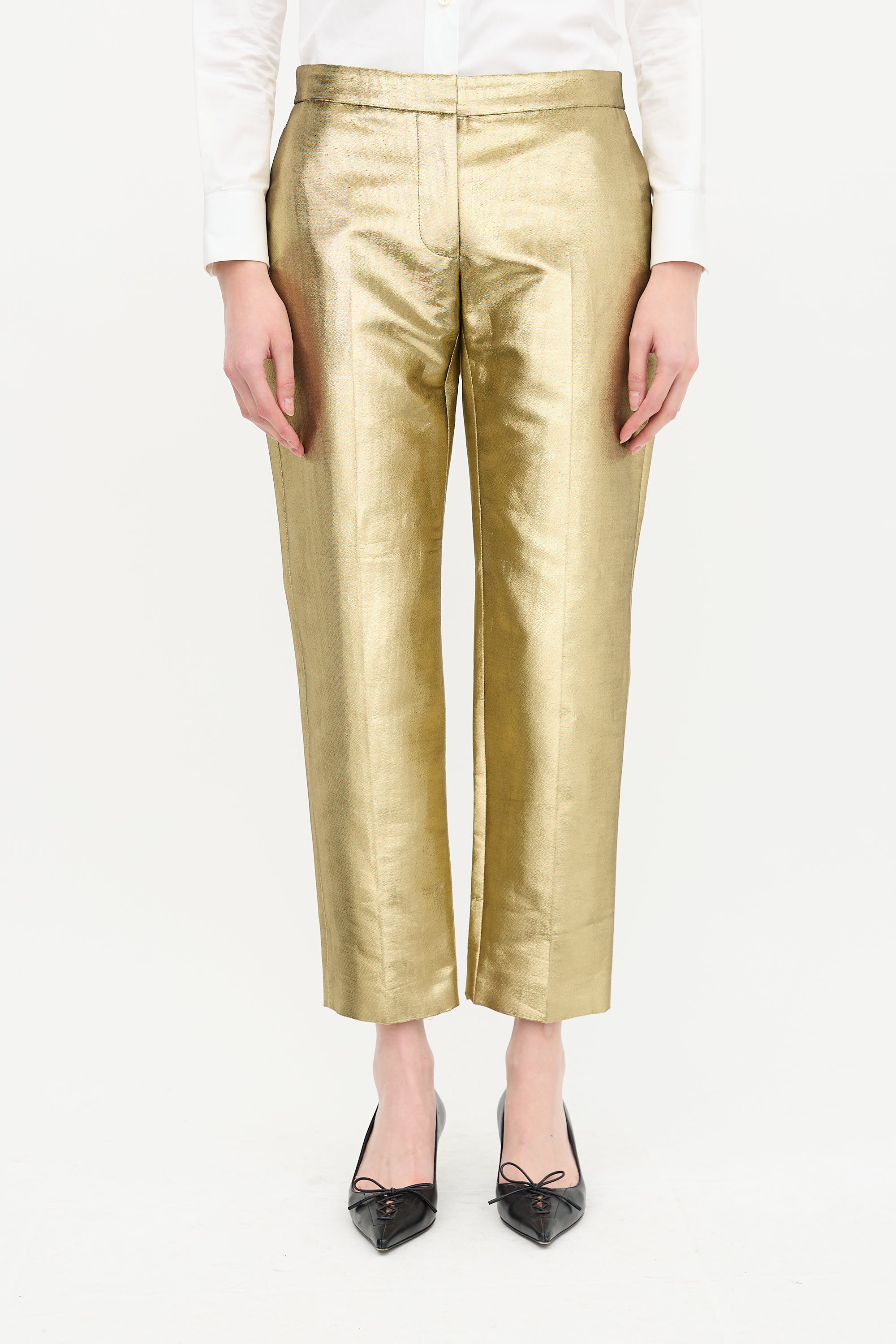 McQueen Pre-Fall 2020 Metallic Moiré Pant
