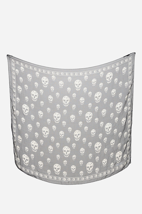 McQueen Silk Skull Print Scarf