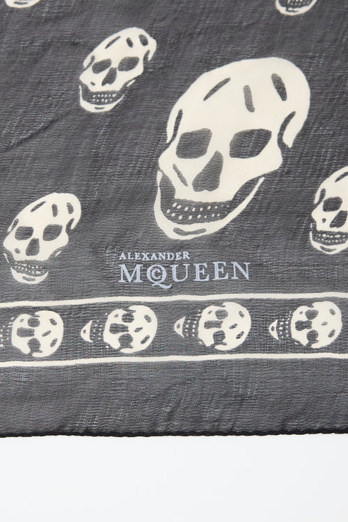 McQueen Silk Skull Print Scarf