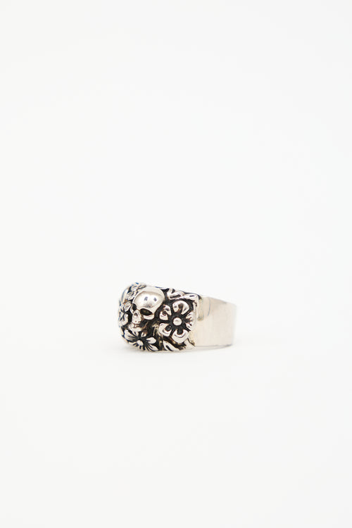 McQueen Skull & Flower Ring