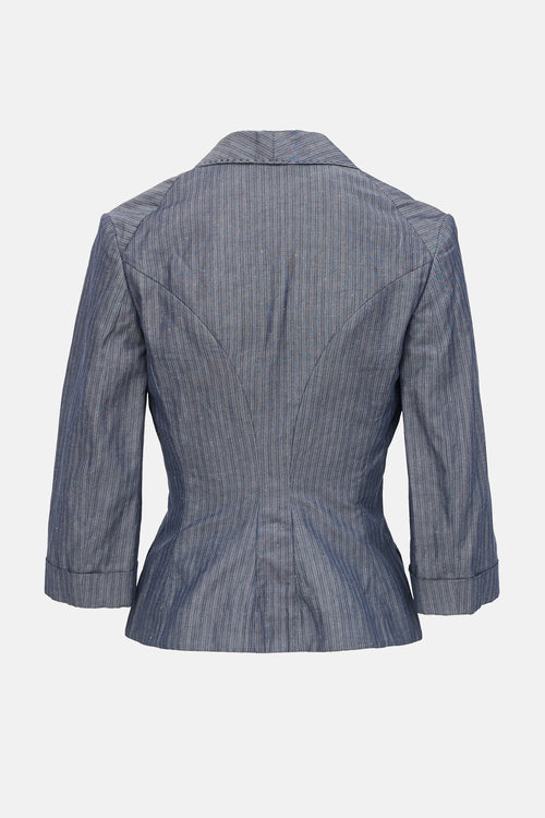 Alexander McQueen Single Breasted Pinstripe Blazer