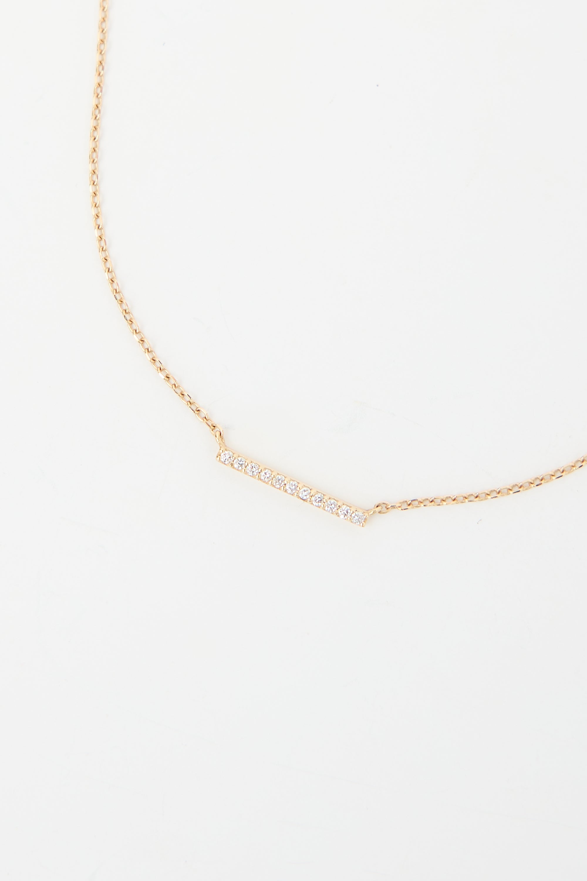 Mejuri 14k Gold & Diamond Bold Bar Necklace