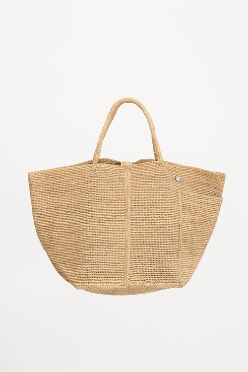 Merciel Raffia Appliqué Tote Bag
