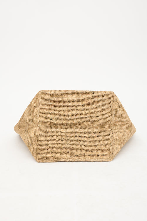Merciel Raffia Appliqué Tote Bag